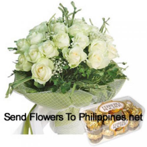 18 Roses with Yummy 16 Pcs Ferrero Rochers