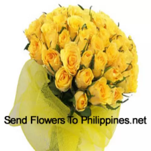 Bukiet 36 żółtych róż z dodatkami sezonowymi
