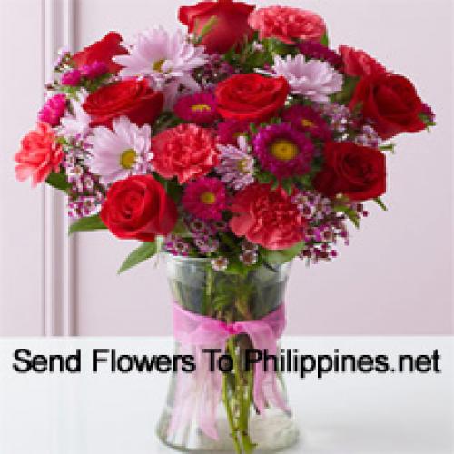 Cute Red Roses and Carnations