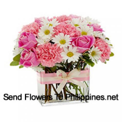 Beautiful Pink Roses and Carnations