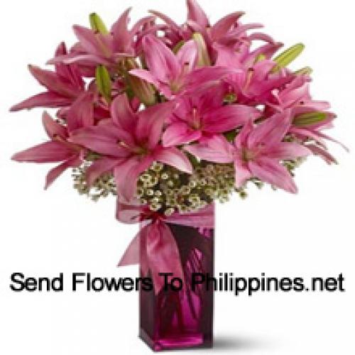 Pink Lilies in Beautiful Vase