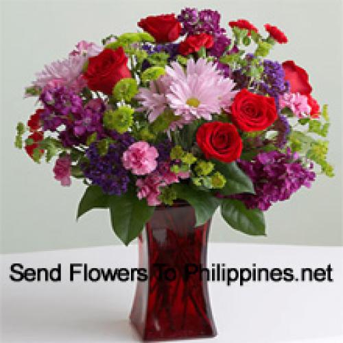 Lovely Roses and Carnations with Assorted Flowers