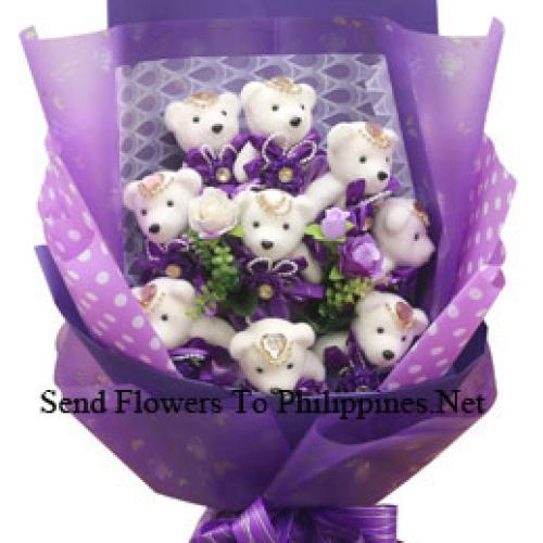 Purple Themed Teddy Bouquet