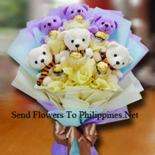 Delightful Teddy and Ferrero Rochers Bouquet