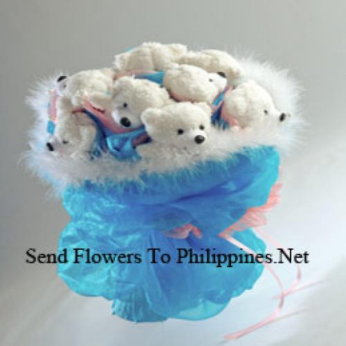 Blue Themed Teddy Bouquet