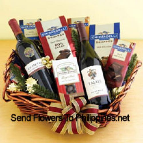 2 Red Wines and Assorted Chocolate Basket